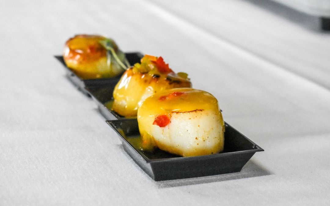 An elegant trio of mini custard desserts at Waters Edge dining at Willow Brook Run in Delaware, Ohio — a touch of fine dining for senior residents.
